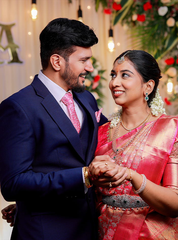Professional engagement couple photography by Chandrika Studios in Anna Nagar and Mogappair, Chennai